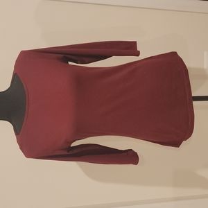 Women's Merona Quarter Sleeve T-Shirt, Small, Color: Maroon